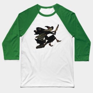 Witch on a Broom Baseball T-Shirt